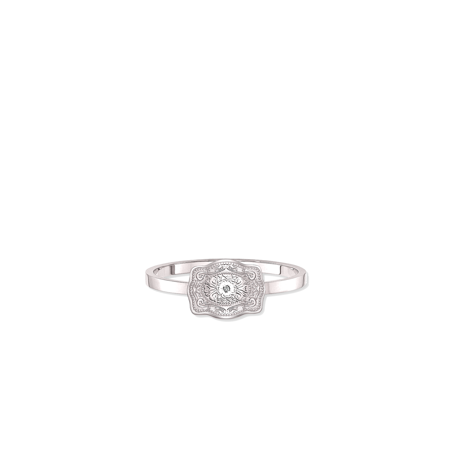 SpurWest Ultra Mini Belt Buckle Ring (Amelia Rose) - Silver