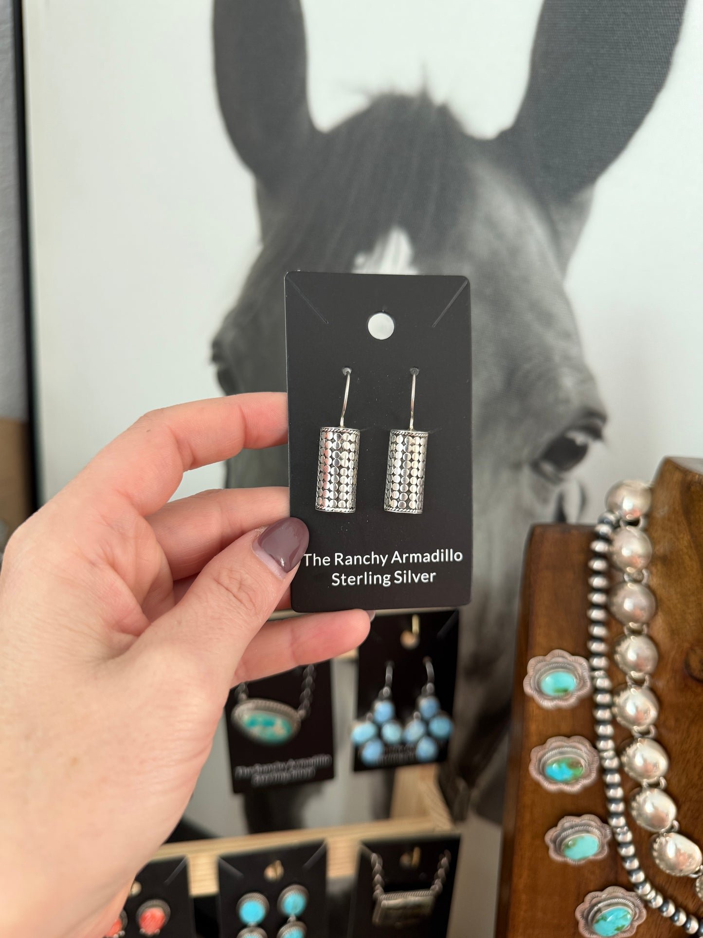 Dot design Sterling silver dangles