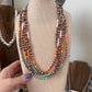 Copper/orange spiny/pink conch/kingman 20” Navajo strung pearls