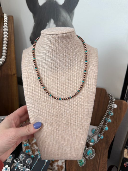4mm copper and kingman pearls